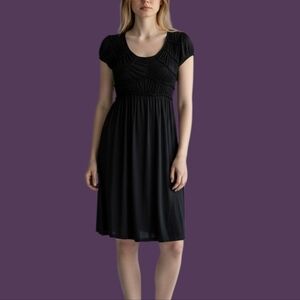 MAX STUDIO Black Lounge Webbed High Waist Dress